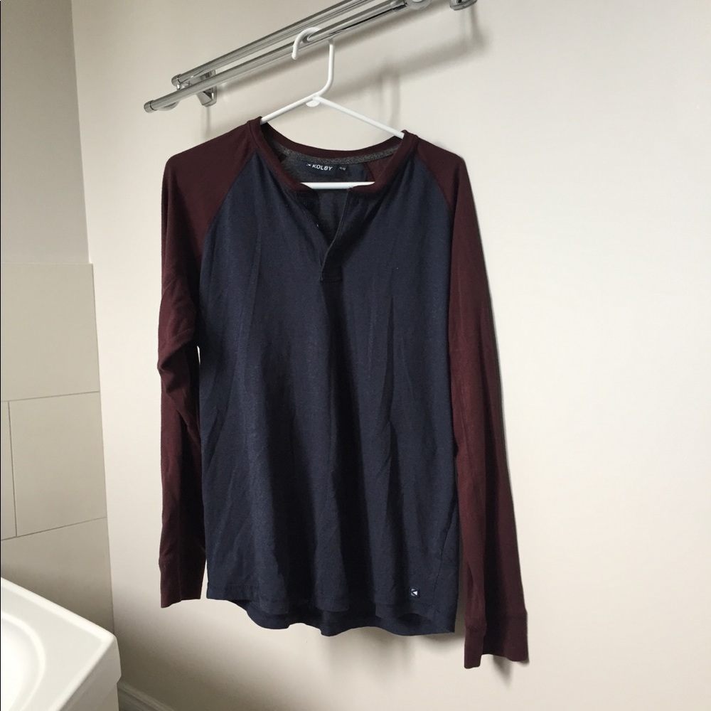 Long Sleeve Partial Button-Up Shirt
